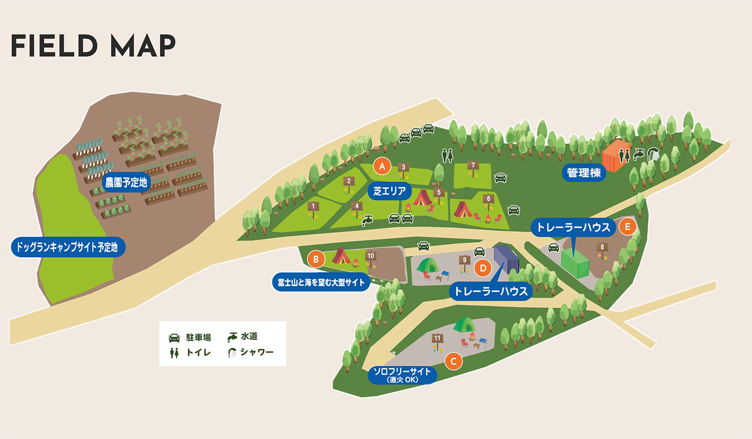 ファミリエ大磯キャンプ場　地図