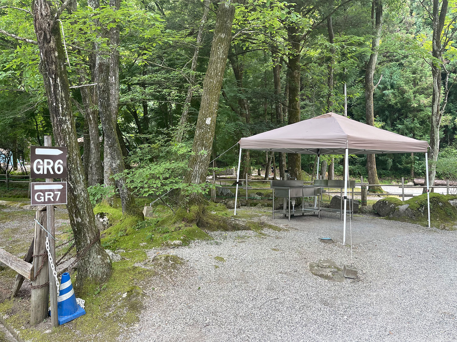 篠沢大滝キャンプ グループサイト6.7の入り口